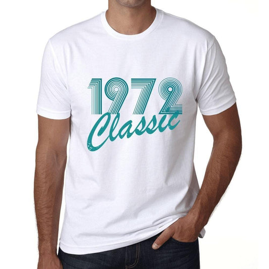 Ultrabasic - Homme T-Shirt Graphique Years Lines Classic 1972 Blanc