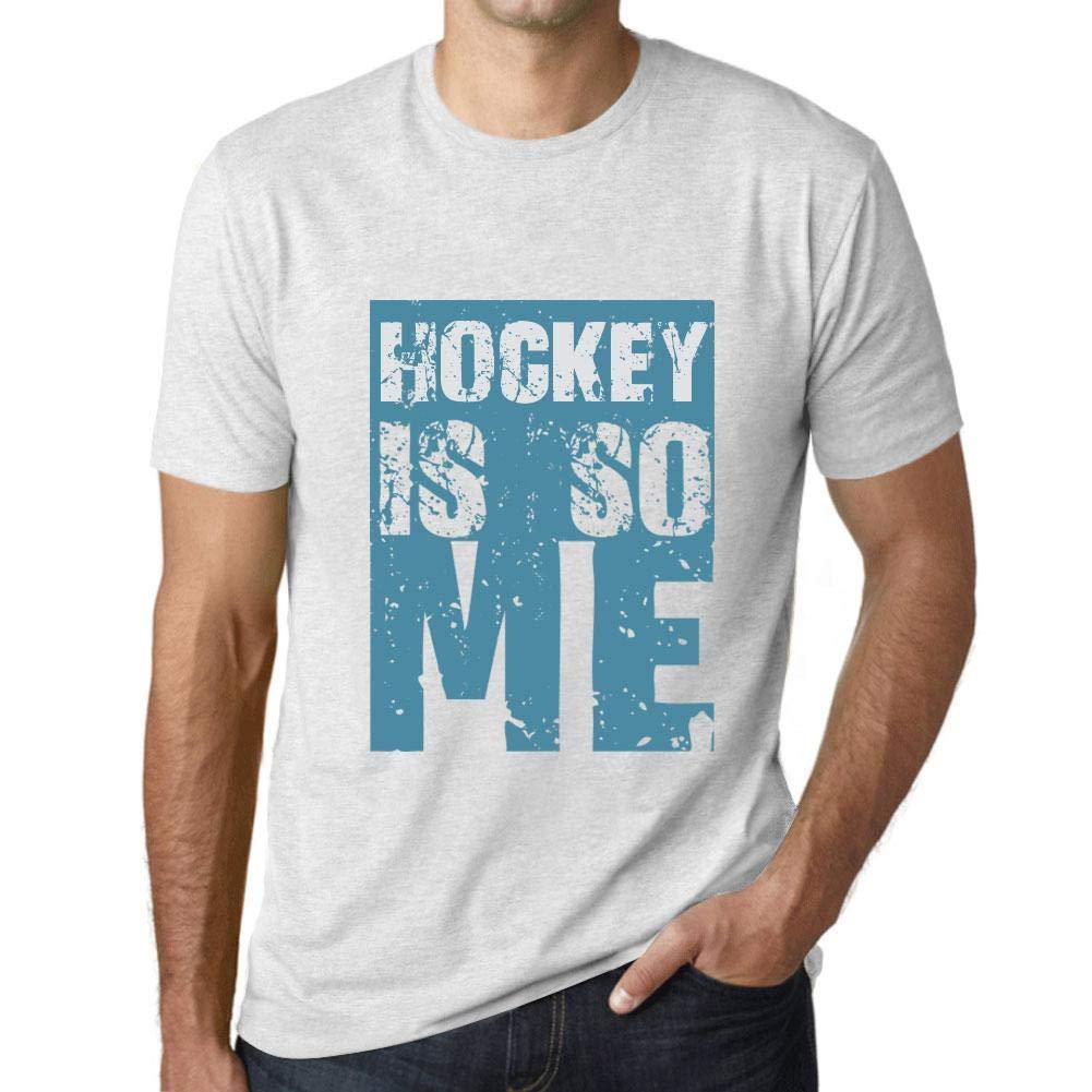Homme T-Shirt Graphique Hockey is So Me Blanc Chiné