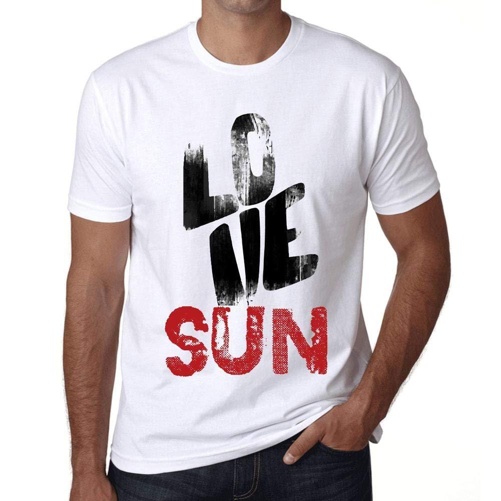 Ultrabasic - Homme T-Shirt Graphique Love Sun Blanc