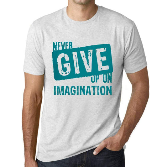 Ultrabasic Homme T-Shirt Graphique Never Give Up on Imagination Blanc Chiné