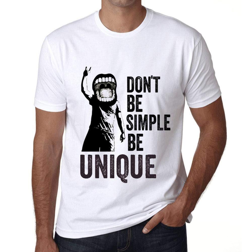 Homme T-Shirt Graphique Don't Be Simple Be Unique Blanc