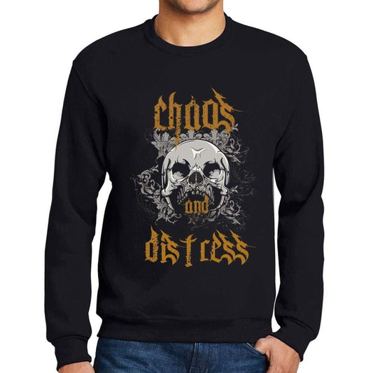 Ultrabasic - Homme Imprimé Graphique Sweat-Shirt Chaos and Distress Noir Profond