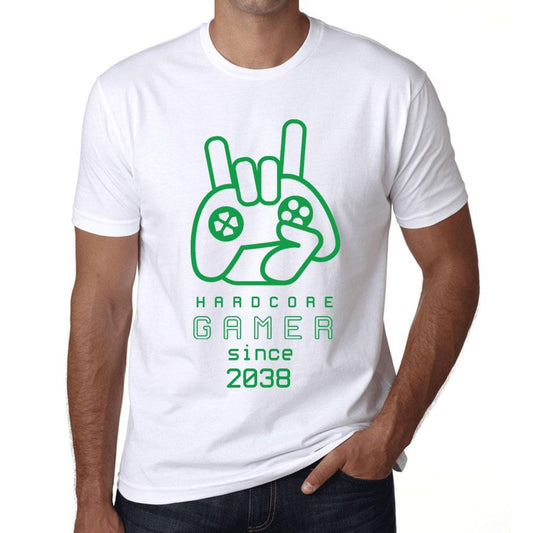 Men&rsquo;s Graphic T-Shirt Hardcore Gamer Since 2038 White - Ultrabasic