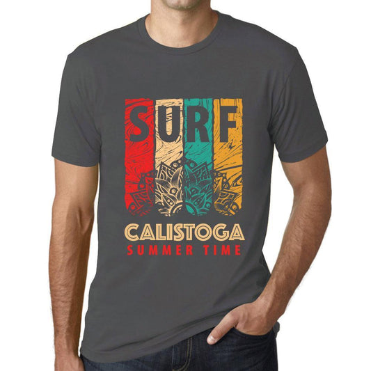 Men&rsquo;s Graphic T-Shirt Surf Summer Time CALISTOGA Mouse Grey - Ultrabasic