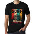 Men's Graphic T-Shirt Surf Summer Time CHICAMA Deep Black