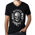 Men's Graphic V-Neck T-Shirt Never Defeated, Never CRUSHED Deep Black