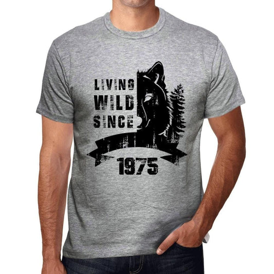 Homme Tee Vintage T Shirt 1975, Living Wild Since 1975