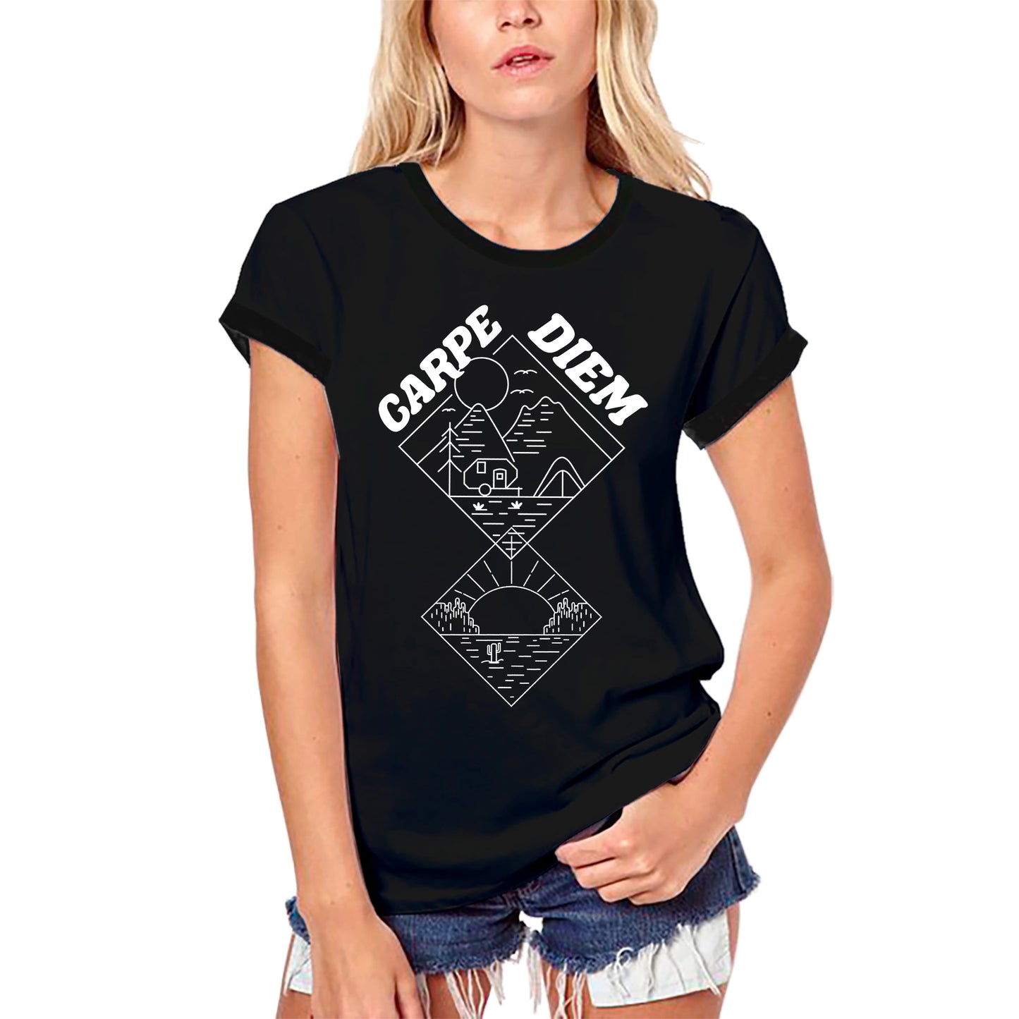 ULTRABASIC T-Shirt Bio Femme Carpe Diem - Le printemps dans la ville - Nouveauté