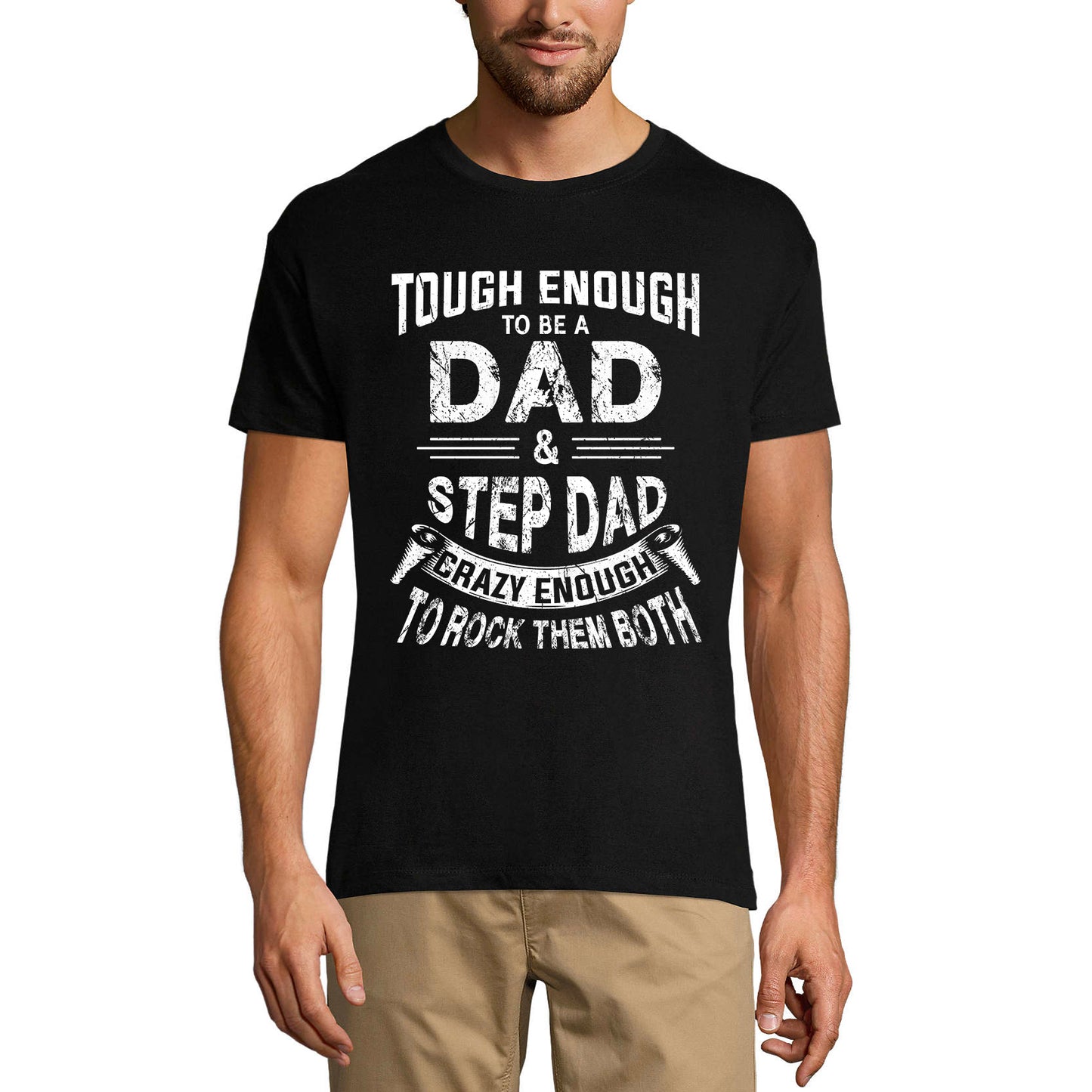 ULTRABASIC Men's Graphic T-Shirt Tough Enough To Be Dad And Stepdad - Funny Shirt