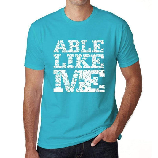 Able Like Me Blue Mens Short Sleeve Round Neck T-Shirt 00286 - Blue / S - Casual