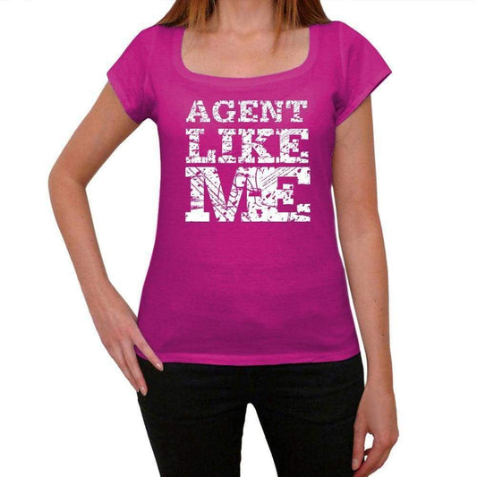 Agent Like Me Pink Womens Short Sleeve Round Neck T-Shirt 00053 - Pink / Xs - Casual