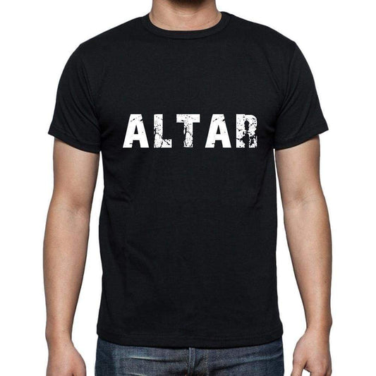 Altar Mens Short Sleeve Round Neck T-Shirt 5 Letters Black Word 00006 - Casual