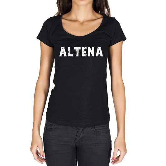 Altena German Cities Black Womens Short Sleeve Round Neck T-Shirt 00002 - Casual