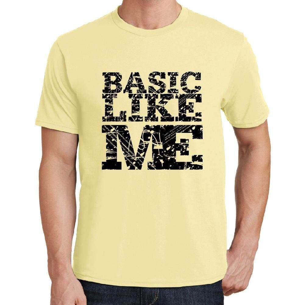 Basic Like Me Yellow Mens Short Sleeve Round Neck T-Shirt 00294 - Yellow / S - Casual