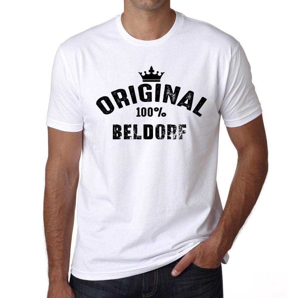 beldorf, 100% German city white, <span>Men's</span> <span>Short Sleeve</span> <span>Round Neck</span> T-shirt 00001 - ULTRABASIC