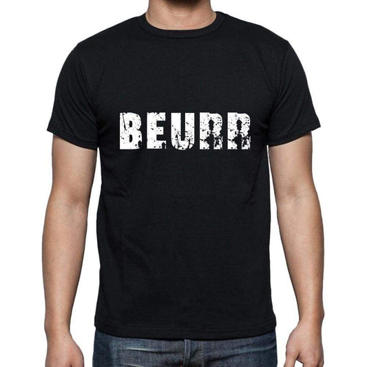 Beurr Mens Short Sleeve Round Neck T-Shirt 5 Letters Black Word 00006 - Casual