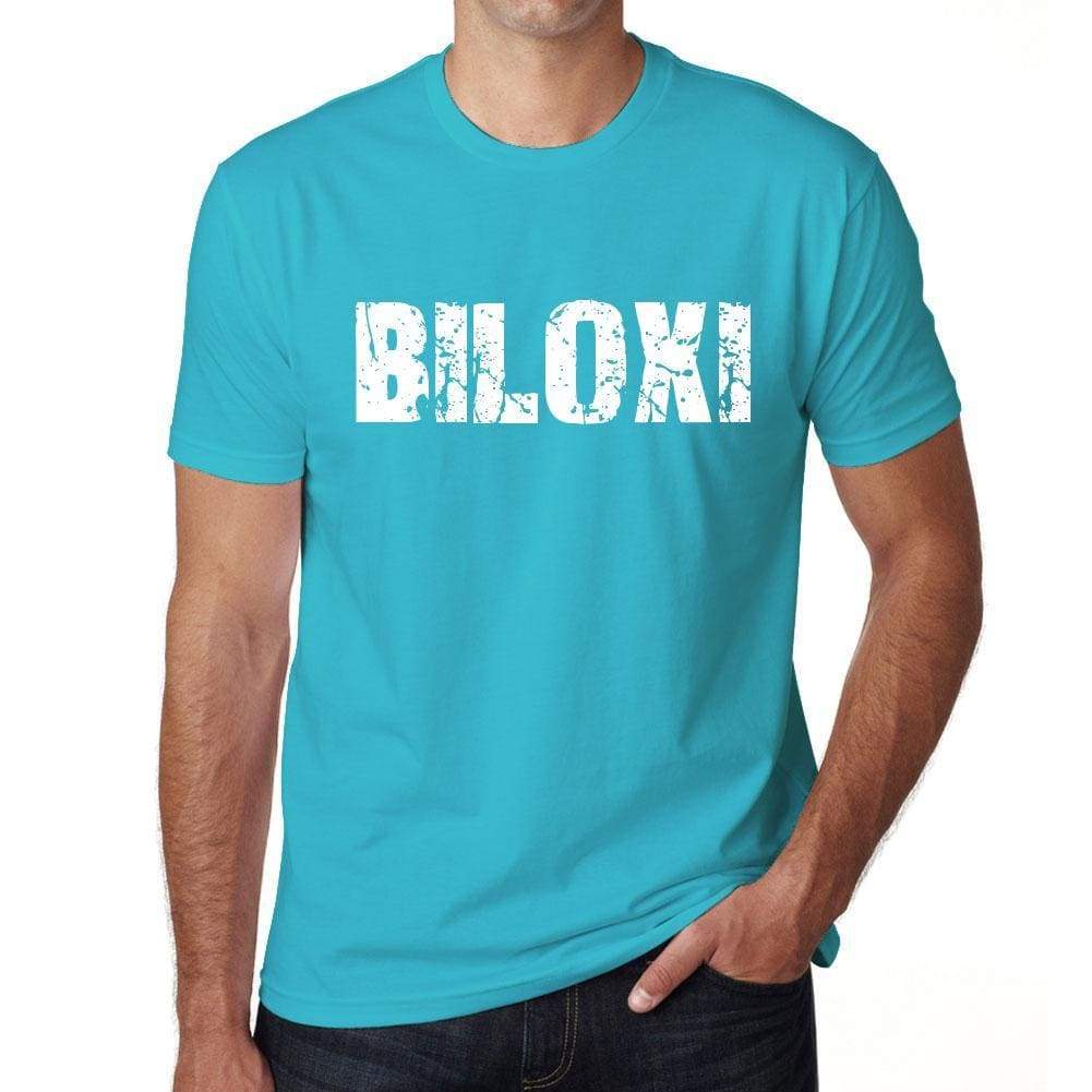 Biloxi Mens Short Sleeve Round Neck T-Shirt - Blue / S - Casual