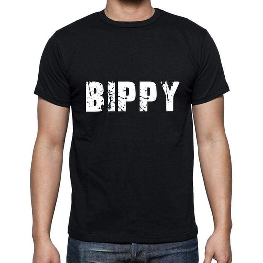 Bippy Mens Short Sleeve Round Neck T-Shirt 5 Letters Black Word 00006 - Casual