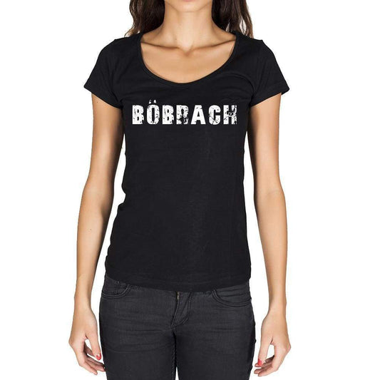 Böbrach German Cities Black Womens Short Sleeve Round Neck T-Shirt 00002 - Casual