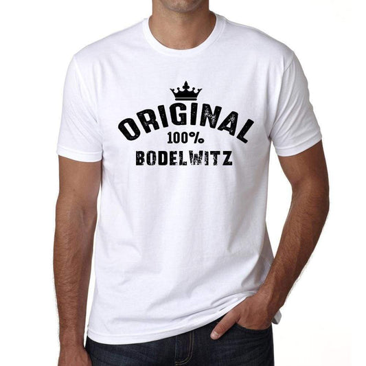 Bodelwitz 100% German City White Mens Short Sleeve Round Neck T-Shirt 00001 - Casual