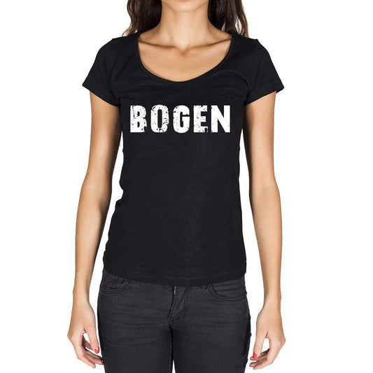 Bogen German Cities Black Womens Short Sleeve Round Neck T-Shirt 00002 - Casual