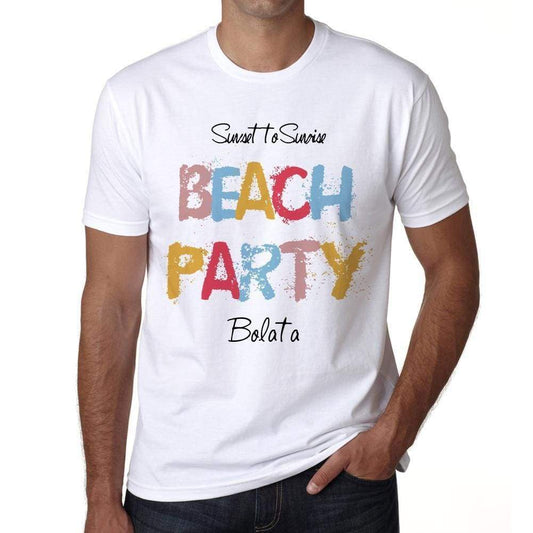 Bolata Beach Party White Mens Short Sleeve Round Neck T-Shirt 00279 - White / S - Casual