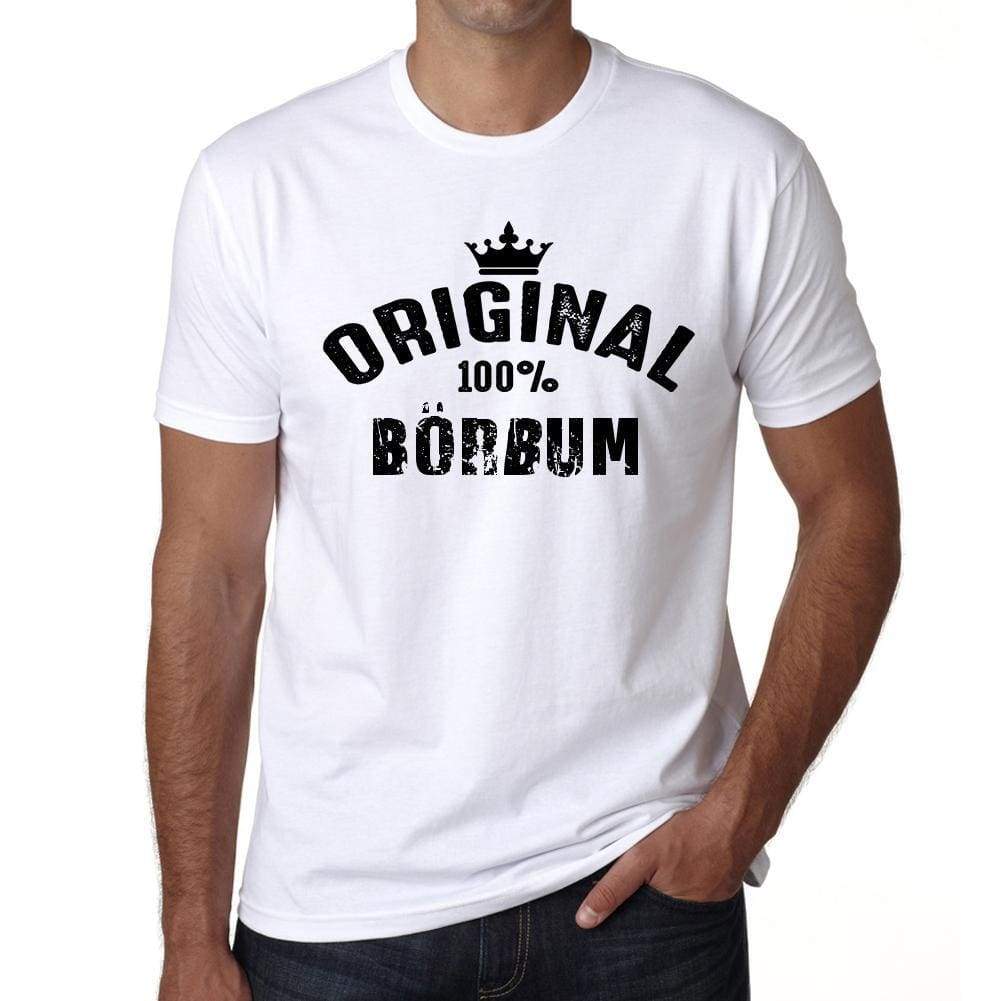 Börßum 100% German City White Mens Short Sleeve Round Neck T-Shirt 00001 - Casual