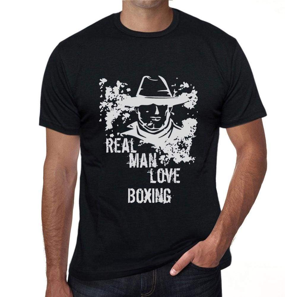 Boxing Real Men Love Boxing Mens T Shirt Black Birthday Gift 00538 - Black / Xs - Casual