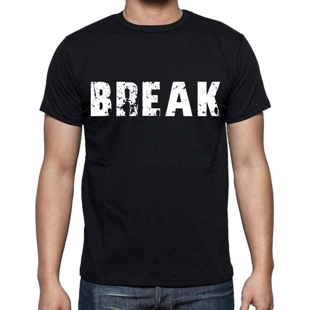 Break White Letters Mens Short Sleeve Round Neck T-Shirt 00007