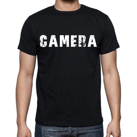 Camera Mens Short Sleeve Round Neck T-Shirt Black T-Shirt En