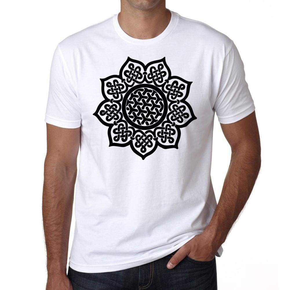 Celtic Mandala H Mens White Tee 100% Cotton 00175