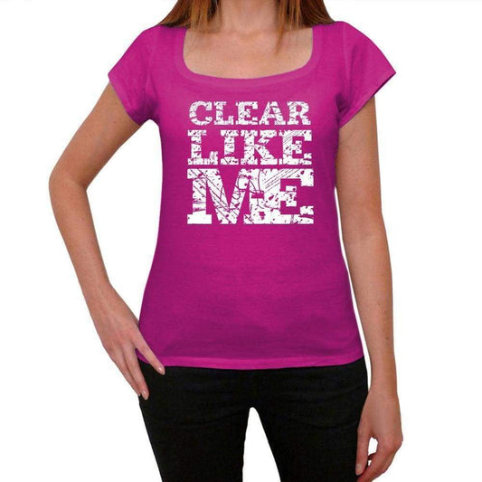Clear Like Me Pink Womens Short Sleeve Round Neck T-Shirt 00053 - Pink / Xs - Casual