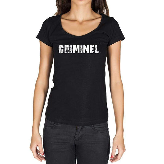 Criminel French Dictionary Womens Short Sleeve Round Neck T-Shirt 00010 - Casual