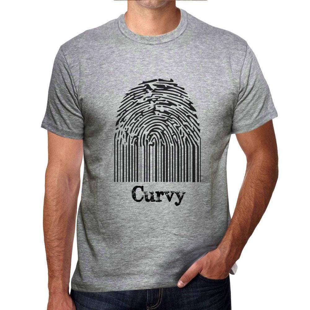 Curvy Fingerprint Grey Mens Short Sleeve Round Neck T-Shirt Gift T-Shirt 00309 - Grey / S - Casual