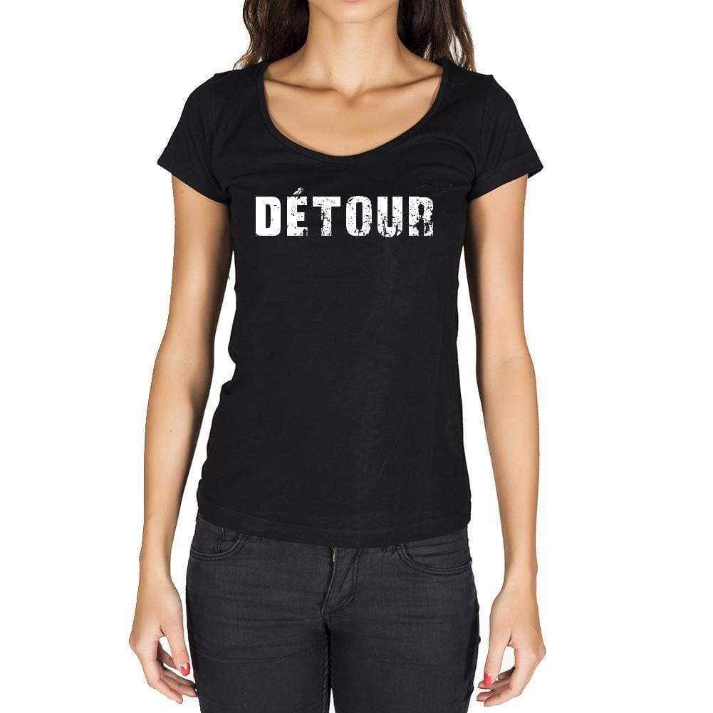 Détour French Dictionary Womens Short Sleeve Round Neck T-Shirt 00010 - Casual