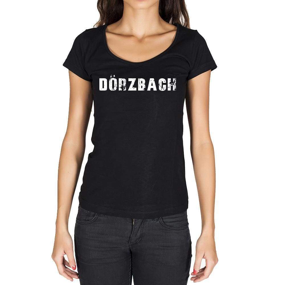 Dörzbach German Cities Black Womens Short Sleeve Round Neck T-Shirt 00002 - Casual