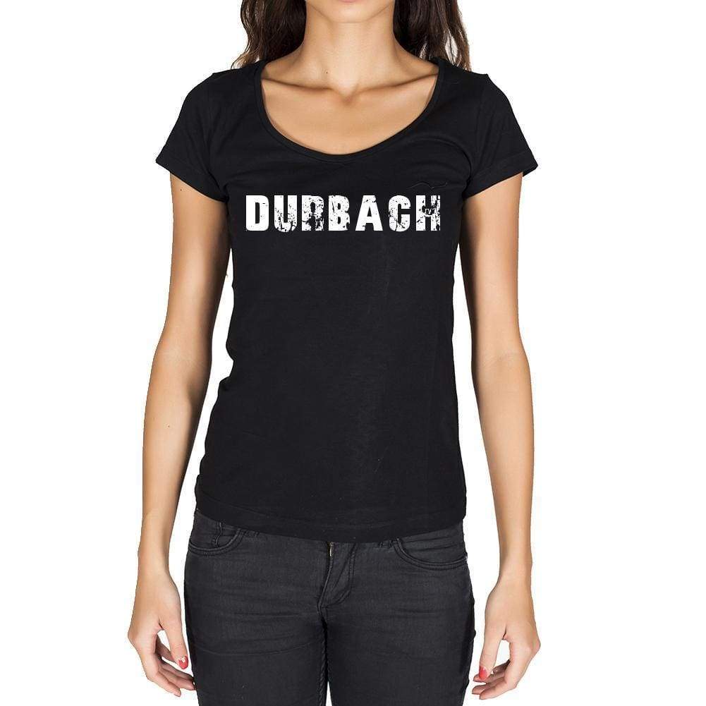 Durbach German Cities Black Womens Short Sleeve Round Neck T-Shirt 00002 - Casual