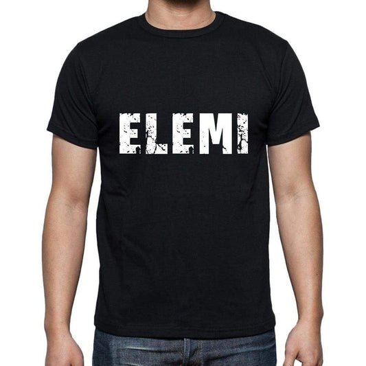 Elemi Mens Short Sleeve Round Neck T-Shirt 5 Letters Black Word 00006 - Casual