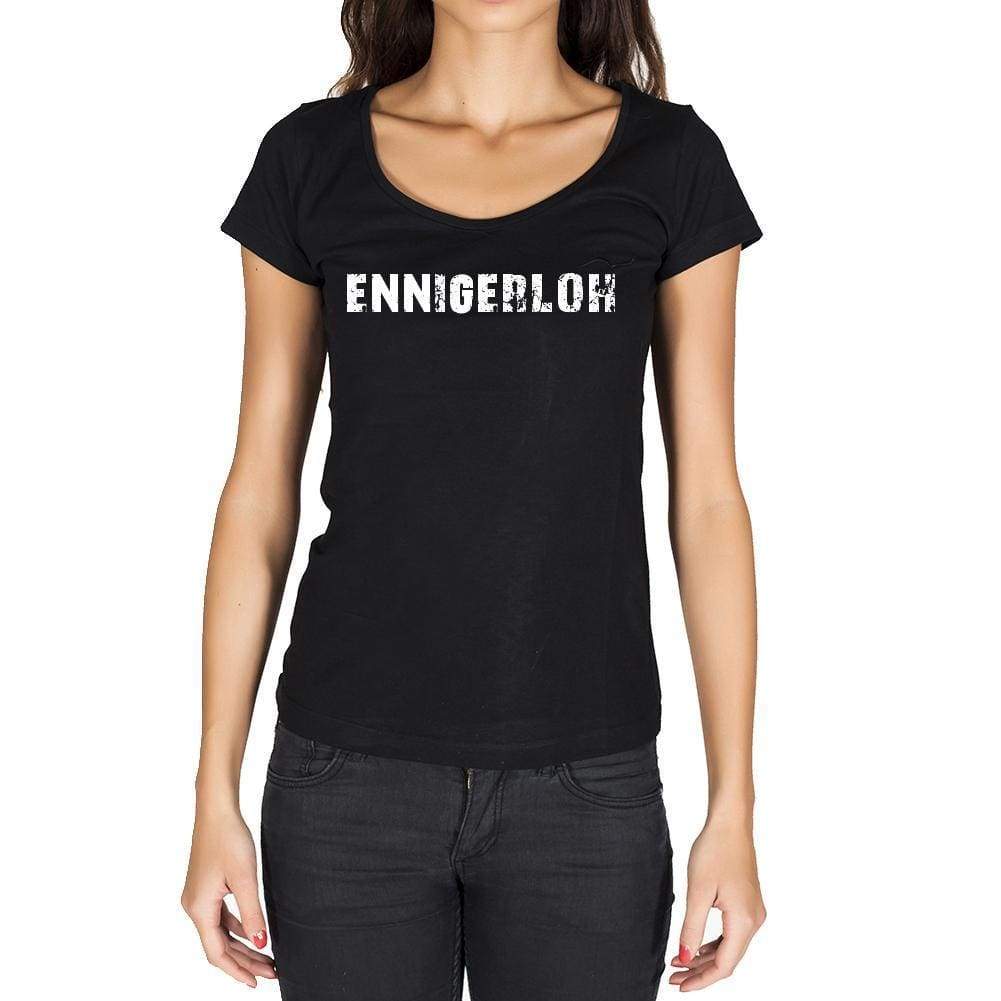 Ennigerloh German Cities Black Womens Short Sleeve Round Neck T-Shirt 00002 - Casual