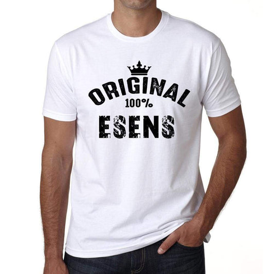 esens, 100% German city white, <span>Men's</span> <span>Short Sleeve</span> <span>Round Neck</span> T-shirt 00001 - ULTRABASIC