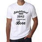 Established Since 2042 Mens Short Sleeve Round Neck T-Shirt 00095 - White / S - Casual