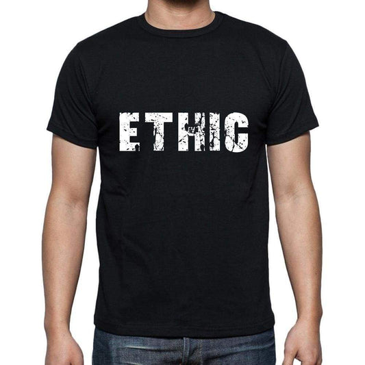 Ethic Mens Short Sleeve Round Neck T-Shirt 5 Letters Black Word 00006 - Casual
