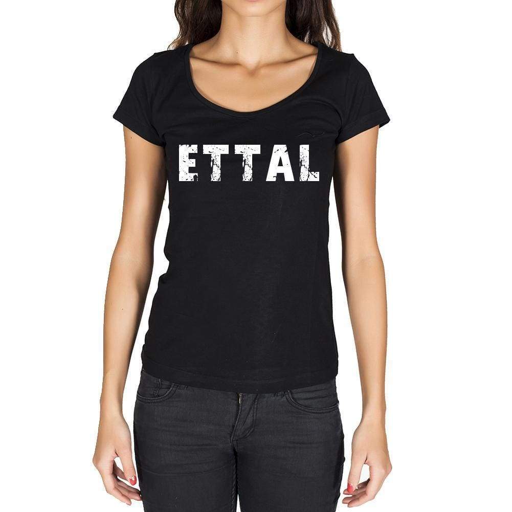 Ettal German Cities Black Womens Short Sleeve Round Neck T-Shirt 00002 - Casual