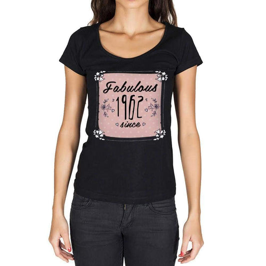 Fabulous Since 1962 Womens T-Shirt Black Birthday Gift 00434 - Black / Xs - Casual