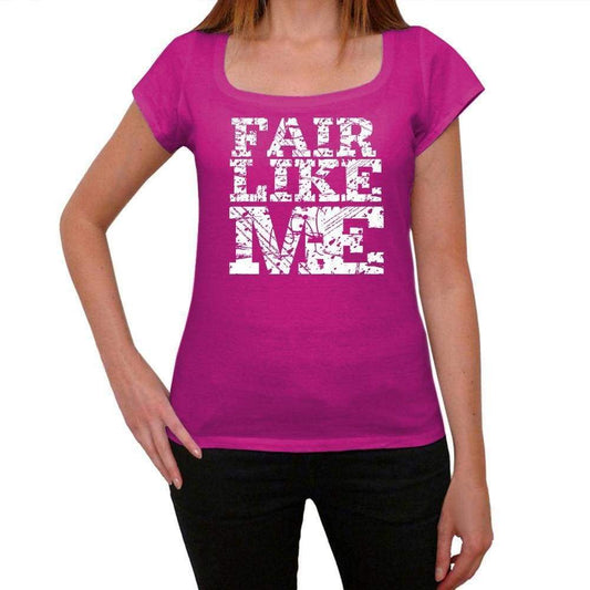 Fair Like Me Pink Womens Short Sleeve Round Neck T-Shirt 00053 - Pink / Xs - Casual