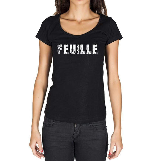 Feuille French Dictionary Womens Short Sleeve Round Neck T-Shirt 00010 - Casual