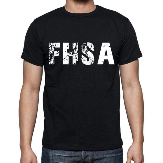 Fhsa Mens Short Sleeve Round Neck T-Shirt 4 Letters Black - Casual
