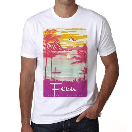 Foca Escape To Paradise White Mens Short Sleeve Round Neck T-Shirt 00281 - White / S - Casual