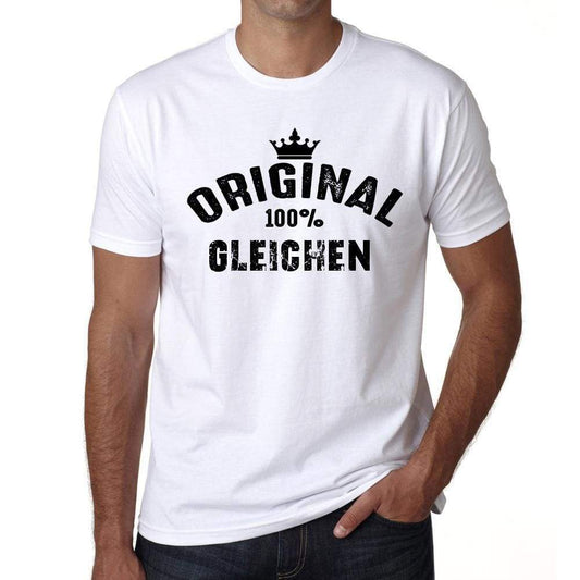 Gleichen 100% German City White Mens Short Sleeve Round Neck T-Shirt 00001 - Casual
