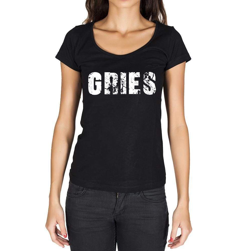 Gries German Cities Black Womens Short Sleeve Round Neck T-Shirt 00002 - Casual